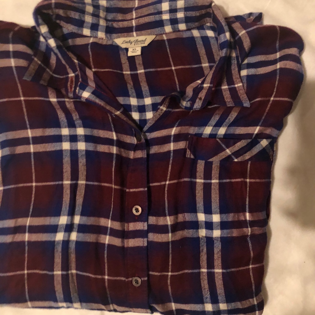 Lucky Brand Cardigan Plaid Design